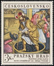 Prask hrad - Mistr litomickho olte: Sv. Vcslav lisuje vinn hrozny